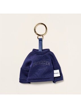 Parke Navy Mini Mockneck Keychain with Gold Ring